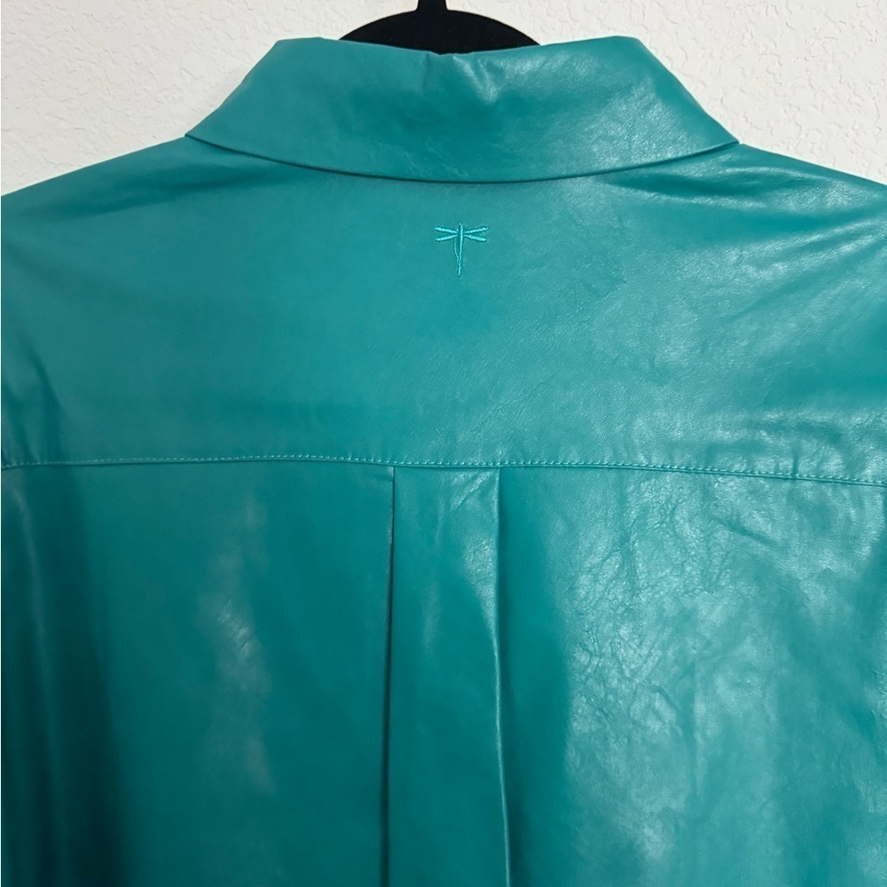 Tyler Boe Alice vegan Leather Shirt Deep Lake Size 4 - Picture 8 of 9